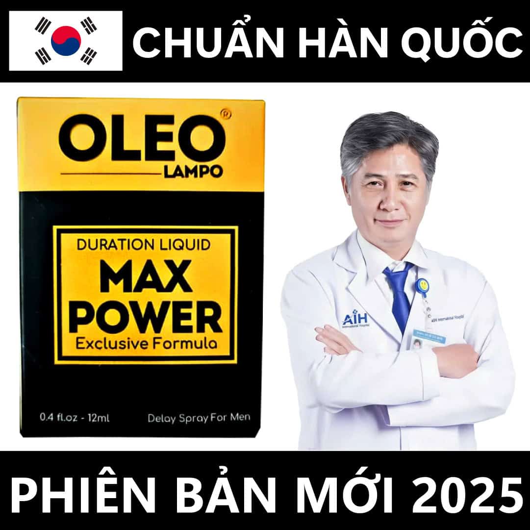 Xịt Oleo Lampo Max Power 12ml – Giải pháp kéo dài thời gian quan hệ cho nam giới, Chuẩn Hàn Quốc