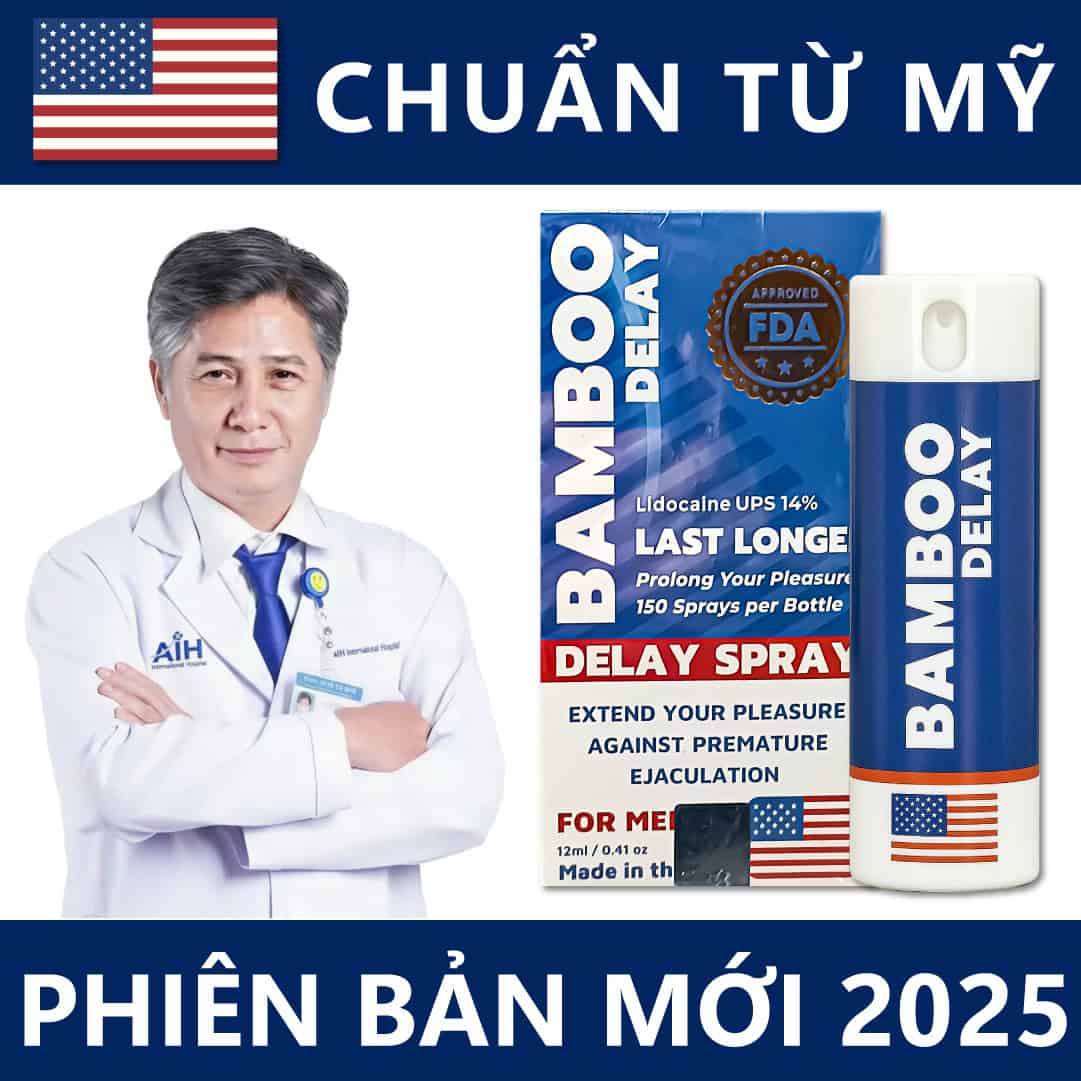 Xịt chống xuất tinh sớm Bamboo Delay 12ml – Giải pháp kéo dài cuộc yêu, hàng chuẩn