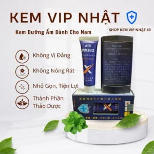 KEM VIP NHẬT dành cho nam, kem dưỡng ẩm không mùi, không nóng rát, nhỏ gọn, tiện lợi, thành phần thảo dược tự nhiên.