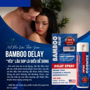 Xịt sex dây thao gian Bamboo Delay giúp kéo dài thời gian quan hệ, tăng khoái cảm, dễ sử dụng, phù hợp cho nam giới, 12ml, sản xuất tại Mỹ, hiệu quả nhanh chóng và an toàn.